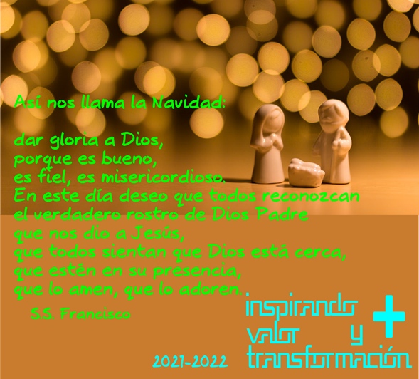 Nuestros sinceros deseos de unas celebraciones en familia, en paz que renueven nuestras energÃ­as para la construcciÃ³n de la civilizaciÃ³n del amor en este aÃ±o que ya llega